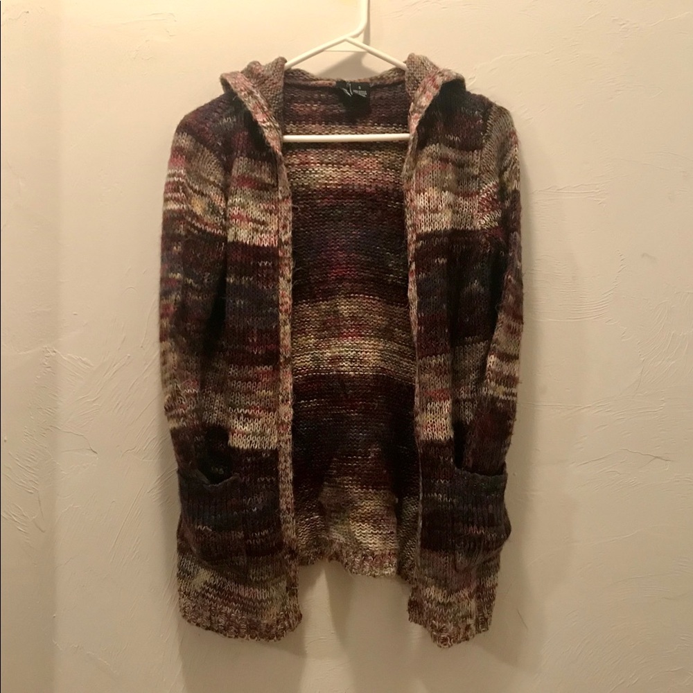 Charlotte Russe Wool Hooded Cardigan